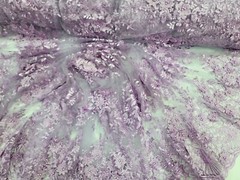 Lavender 3D Floral Embroidered Lace Fabric – Perfect for Quinceañera Dresses