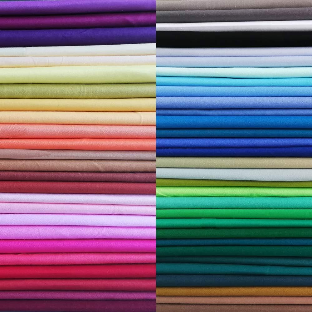50Pcs 12 X 12 Inch Multicolor Cotton Fabric Bundle Squares for Quilting Sewing,