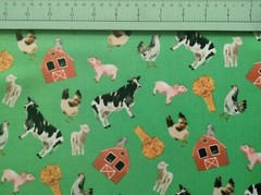 Cotton Quilt Fabric SILO Barnyard Barn Farm Animal Whistler Studios By the Yard
