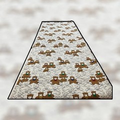 Princess Fabrics, Inc Teddy Bears with Bowties Cotton Fabric 2 Yards Pattern 480