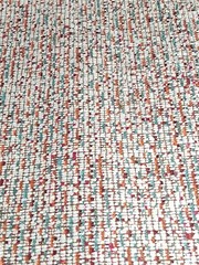 Multicolor Boucle Woven Fabric 1 Large piece 69″ x 56″ Orange Pink Teal Ivory