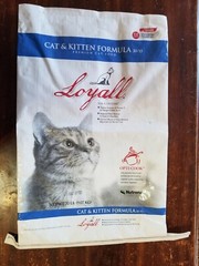Empty Cat Kitten Feed Woven Plastic Bag Sack Loyal Crafts Art Repurpose