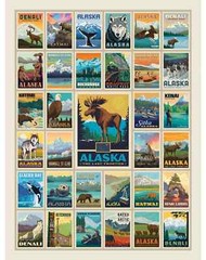 Alaska 36in x 43in Each Panel Features a Unique Illustration