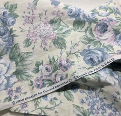 VTG Concord Fabrics Joan Kessler Fabric Pastel Blue Pink Flowers ~42″ X ~46″
