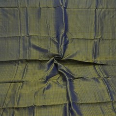 Vintage Blue Dual Tone 100% Silk Handloom Sari Remnant 4YD Craft Fabric Scrap