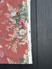 Ralph Lauren Material Pink Country Floral Cottage Roses Vintage Fabric 5 yards