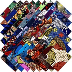 70 Pcs 10×10 Inch African Cotton Fabric Squares – Vibrant Kente & Ankara Styles
