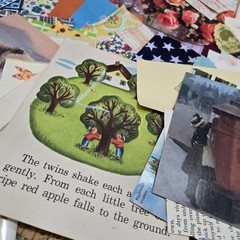 Junk Journal Lot 1Lb Ephemera Card Ribbons Book Page Fabric Button Craft Collage
