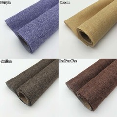 1M Self Adhesive Linen Fabric DIY Wallpaper Upholstery Crafts Furniture Material