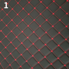 Plaid Check Faux Leather Quilted Fabric Thicken Diamond Cloth Sponge Back DIY