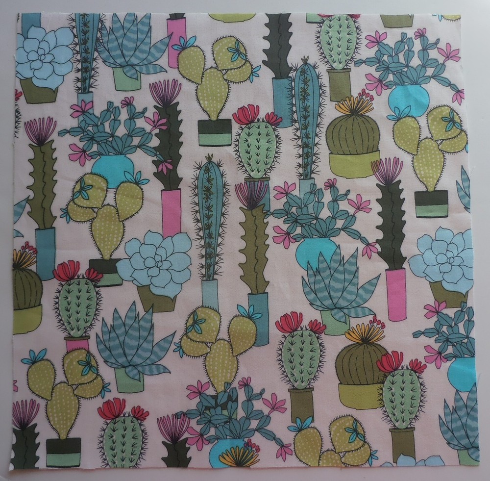 Fabric Cotton Pic A -Cactus Flowers- 1 Piece 10 3/8″ L x 10 1/2″ W Quilt Sewing