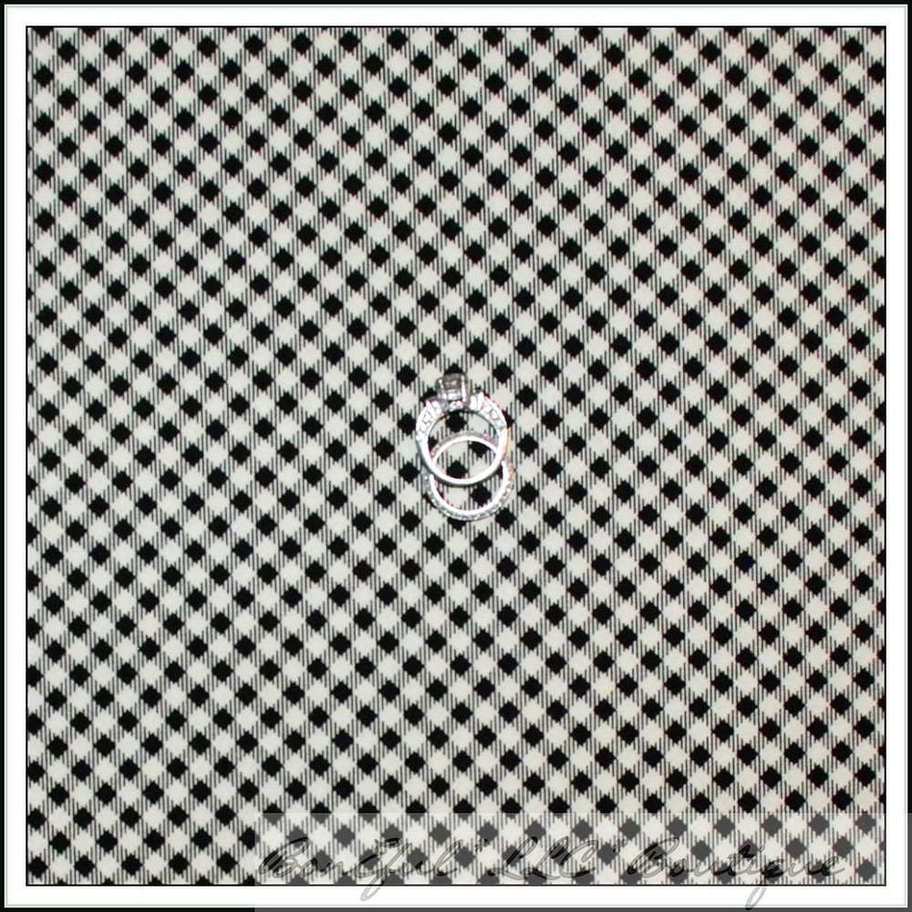 BonEful Fabric FQ Cotton Quilt B&W Stripe Gingham Black White Check Cream Calico