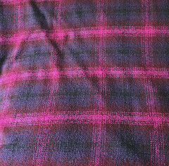 Plaid in Hot Pink/ Burgundy/Indigo Soft Boucle Suiting w/ Black Metallic – Italy