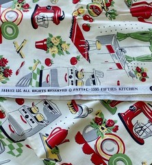 Michael Miller Fabric Lot Vintage Quilts Apron 50s Kitchen Cooking 3 Pieces