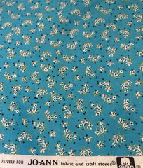 JoAnn’s Fabric Cotton 4 Yards by WOF 44″ Aqua Blue w Branches Quilters Showcase