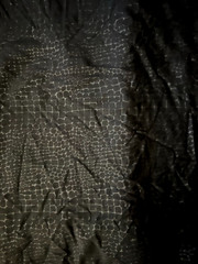 1-yard FABRIC 4W STRETCH BLACK w/REPTILE COCODRILE SKIN EMBOSSED DESIGN