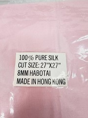 Lot of 13 New 100% Pure Silk Habotai Fabric Squares 27×27 Pink Hong Kong