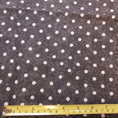 1 Yd VIP White Polka Dots on Gray-Black Fabric Cranston Prints Textured Blender