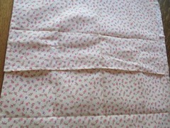 Feed Sack Floral Fabric Made Into Pillowcases Size 40 X 21 Cotton Fabric