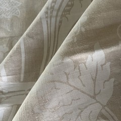 Brunschwig & Fils Vintage UPTON damask linen print fabric 27×35 beige white New