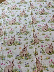Hobby Lobby Fabric Rabbits Floral Cotton 114×44 Easter Theme Bunny Sewing