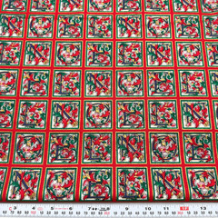 VTG Christmas Metallic NOEL Blocks Hi-Fashion Fabrics Cotton Remnant 19″ x 44″