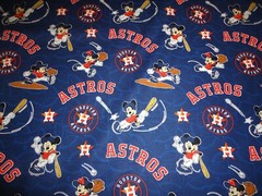 (1 Yard) MLB Houston Astros Mickey Mouse Cotton Fabric (36″ x 44″)