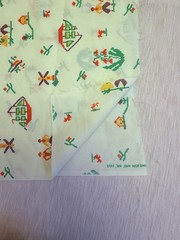 VTG Klopman Mills Dutch Theme Pattern Pale Yellow Back Ground 2.5 yards Fabric