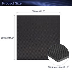 3K Carbon Fiber Plate Panel Sheets, 300 x 300 x 3mm Carbon Fiber Board Plate …