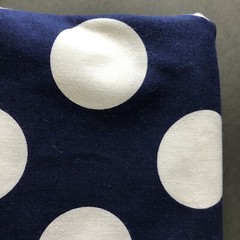 1.5 Yd Cranston Schwartz Liebman Navy White Large Polka Dot Cotton Quilt Fabric