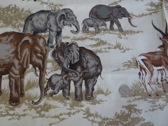 5182. ON SAFARI Home Decor, Drapery, Craft COTTON FABRIC–47-1/2″ x 1-1/2+ yds.