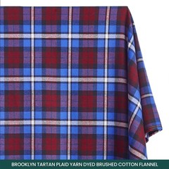 Flannel Brushed Tartan Plaid Fabric Geometric Brooklyn Cotton By The Yard