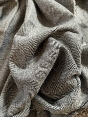 Wool Blend ? 3 1/3 Yd 58w Black White Chevron Soft Suit Weight D