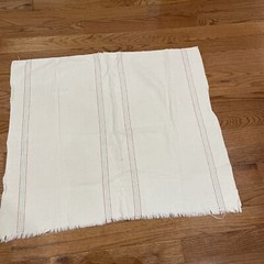 Vintage Linen Grain/Feed Sack Fabric Green Red Stripe 31×36
