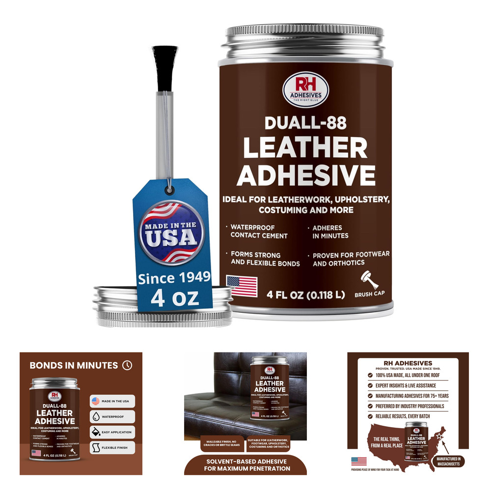Leather Adhesive 4 oz Waterproof Heat Resistant Flexible Repair Glue for Craft