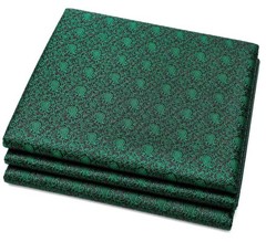 Bottle Green Paisley Jacquard Brocade Fabric Polyester Satin Weave by the yard
