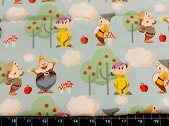 Tina SCRAP 9″x21″ Disney Snow White 7 Dwarfs Sleepy Dopy Grumpy Cotton Fabric