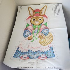 2X Vintage Cranston Print Works Bunny & Springs Mills Holly Day Kittens Fabric