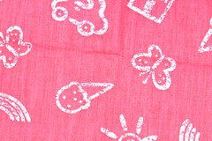 Sewing Fabric Quilt Cloth Cotton 42×1/2 yd Dark Pink White Girls School Toddler