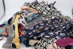Silk Scrap Lot 2 lbs 8 oz Junk Journal Crazy Quilt Upcycle Deconstructed Ties