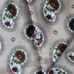 Vintage Loomskill Inc 4 Yards x 45” Paisley Floral Beige Satin Fabric