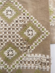 Vintage Cotton Fabric Bundle 5.5 Yards Leaf Floral Table Linen Sewing Lot