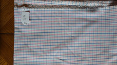 100% Luxury Cotton Shirting Blue Pink and white checked 2.8 yds 60″ W