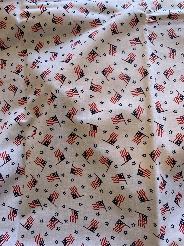 MARCUS BROTHERS TEXTILES-WITH RESPECT-AMERICAN FLAG -BY FAYE BURGOS- 3 yds x 45”
