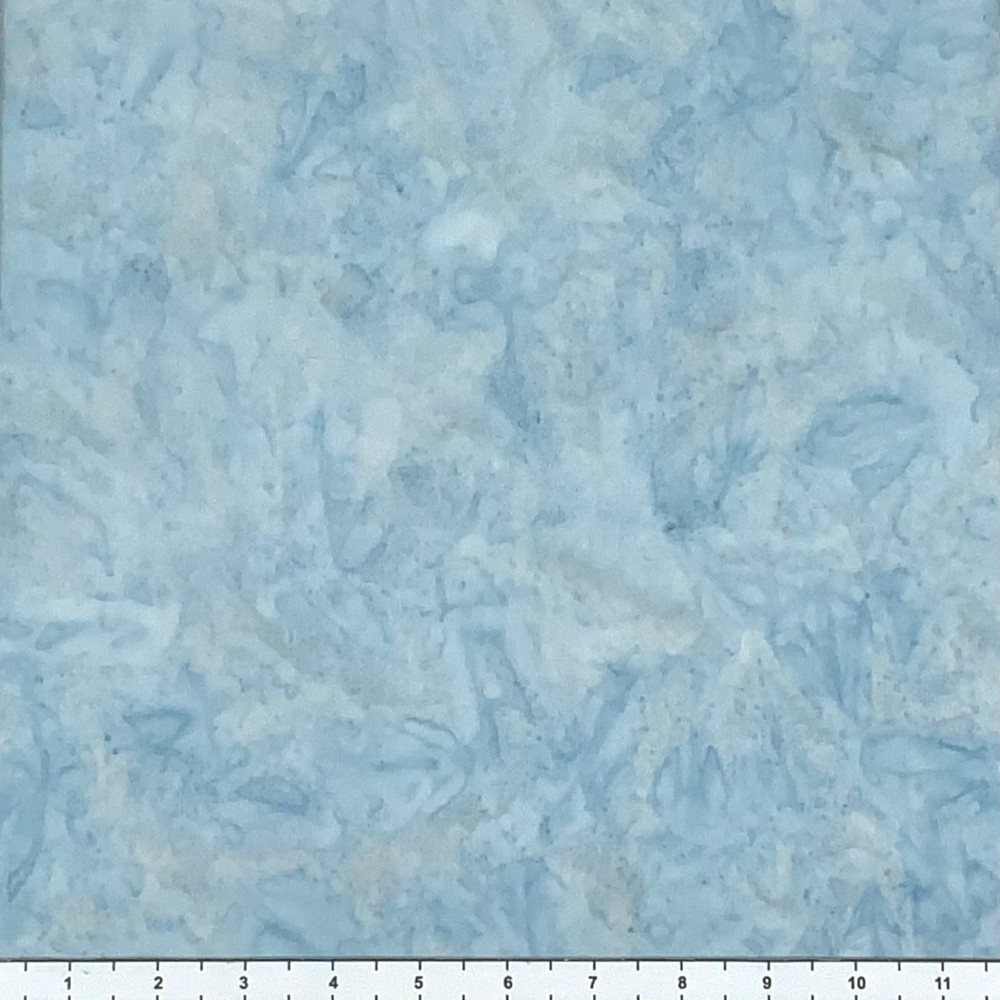 1 Yard Cut of Lunn Fabric Handpaint 100% Cotton 1346 Sky Blue Grey Aqua
