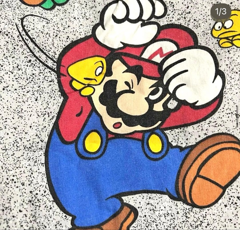 Nintendo Super Mario Vintage Flat Sheet Duvet Cover Fabric