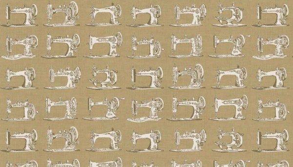 Makower Haberdashery 1701 V Vintage Sewing Machines BTY Cotton Fab