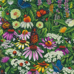 Frolicking Fields – Wildflowers & Butterflies – Paintbrush Studio Cotton Fabrics