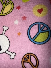 Skull and Peace Flannel fabric ~ by the yard