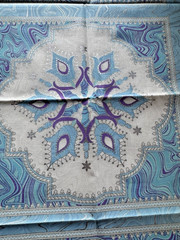 Kaufman Holiday Flourish Fabric Panel 24″ x 44″ Blue Silver Purple Christmas